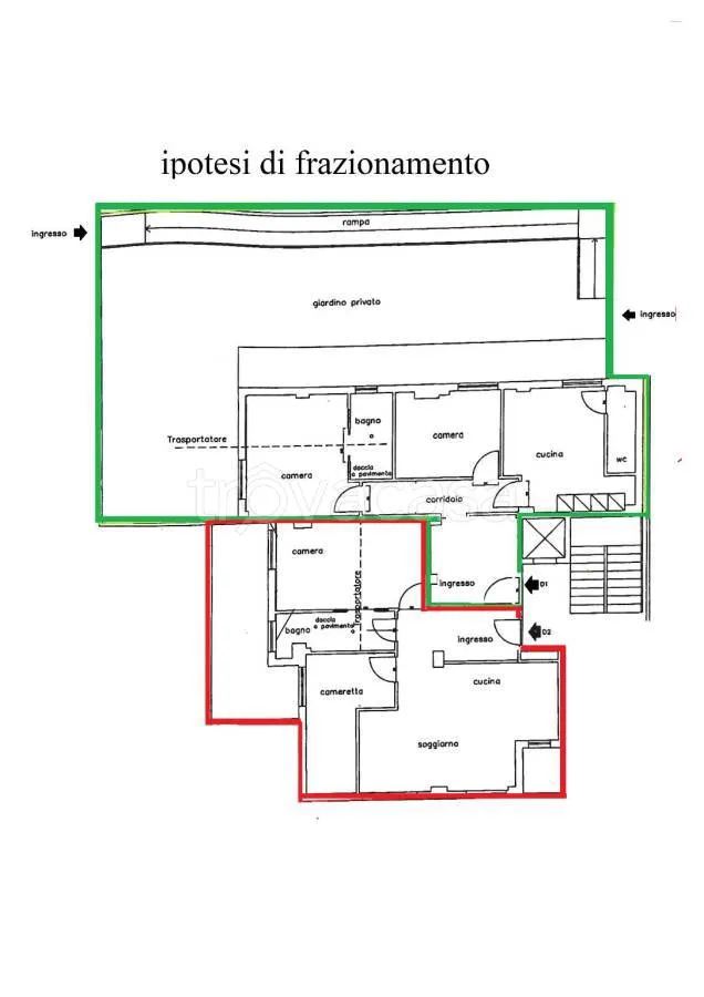 Plaan - Rear-Accessed Apartment with Garden in Perugia
