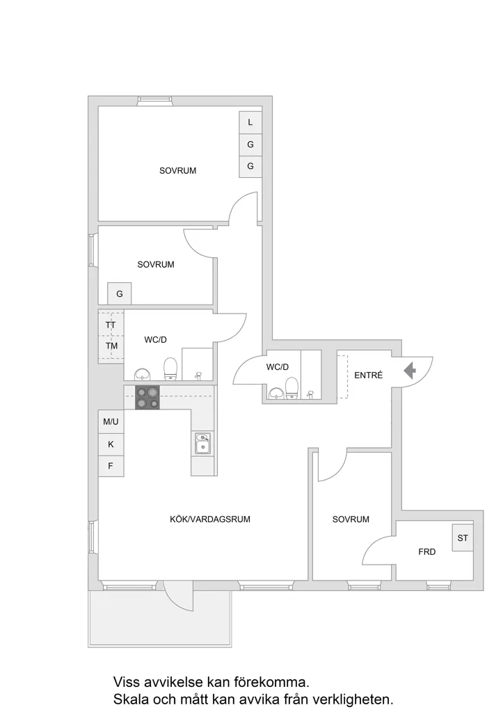 Floor Plan - Apartment with Balcony in Täby Park