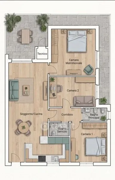 Plan - Apartment with Large Terrace in Civitanova Marche
