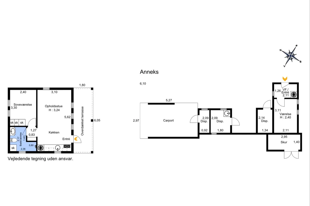 Plan - Maison 2 pièces à Brovst