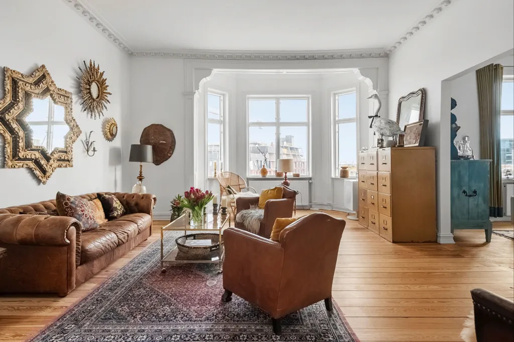 Séjour - Penthouse with Sea View in Aarhus C