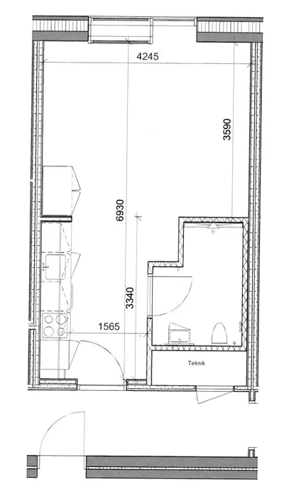 Plan - 1-Bedroom Flat with Terrace in Odense C