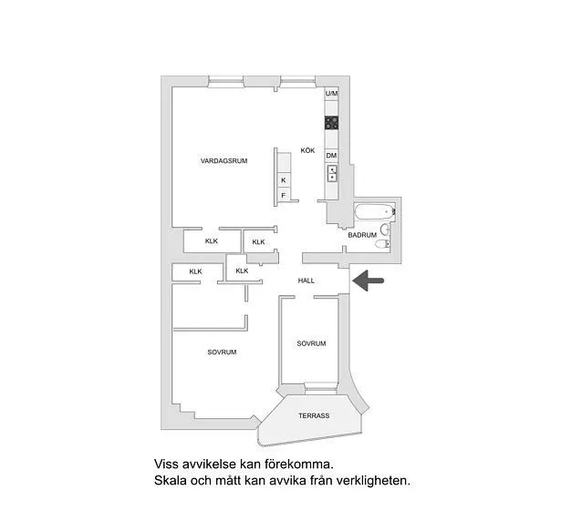 Plan - Sekelskiftescharm Flat with Private Balcony in Hornstull