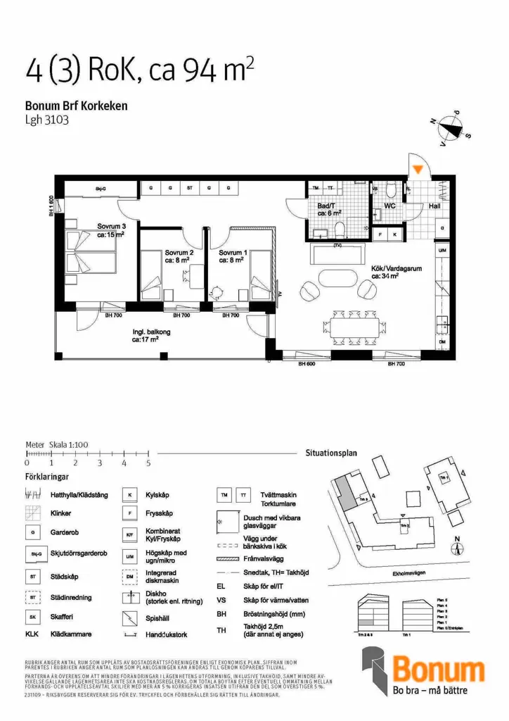 Apartment with Large Balcony in Linköping