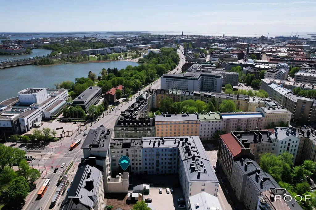 Õhuvaade - Architect-Designed Loft with Sauna in Töölö