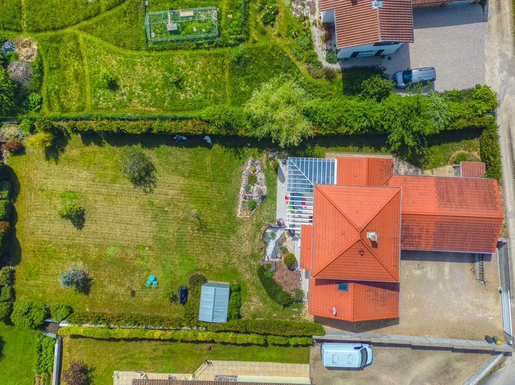 Aerial - Modern House with Open View in Ramasse