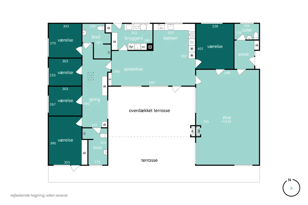 Plan - 1970s Villa with Garden in Birkerød
