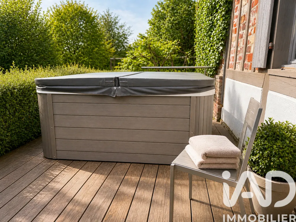 Terrasse - Maison de Caractère avec Piscine à Fourneville