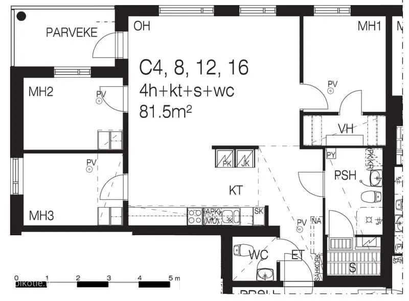 Plan - Apartment with Sauna in Pirkkala, Pere