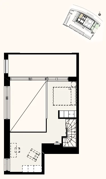 Plan - Loft Apartment with High Ceilings in Lamminrahka