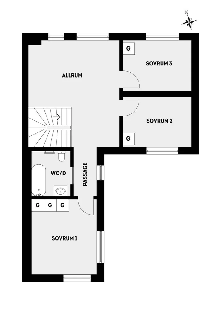 Planimetria - Architectural Semi-detached House in Kårsta