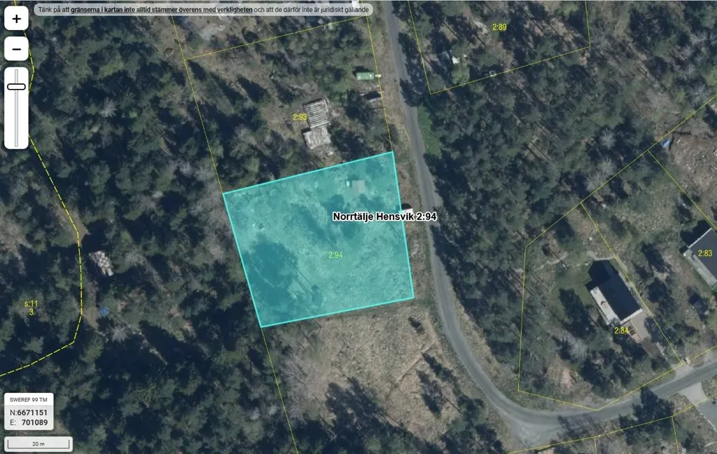 Vista aerea - Plot for House with Cabin in Hensvik