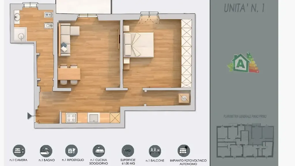 Plan - Eco-Friendly Flat with Balcony in Florence