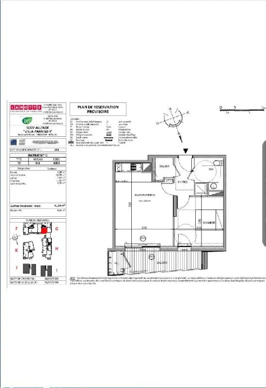 Plaan - T2 Apartment with Balcony in St Herblain