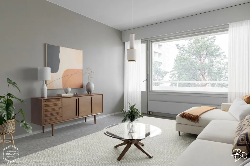 Séjour - Compact Apartment with Sauna in Oulu