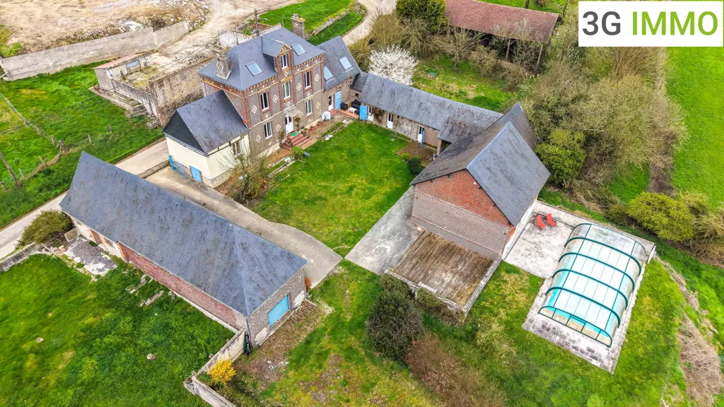Aerial - Charming Ensemble with Pool in Gerberoy