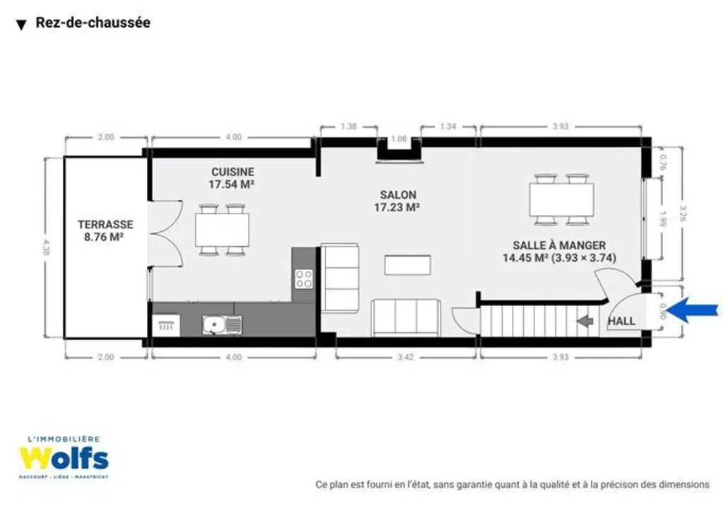 Plaan - Three-Bedroom House with Garden in Saint-Nicolas