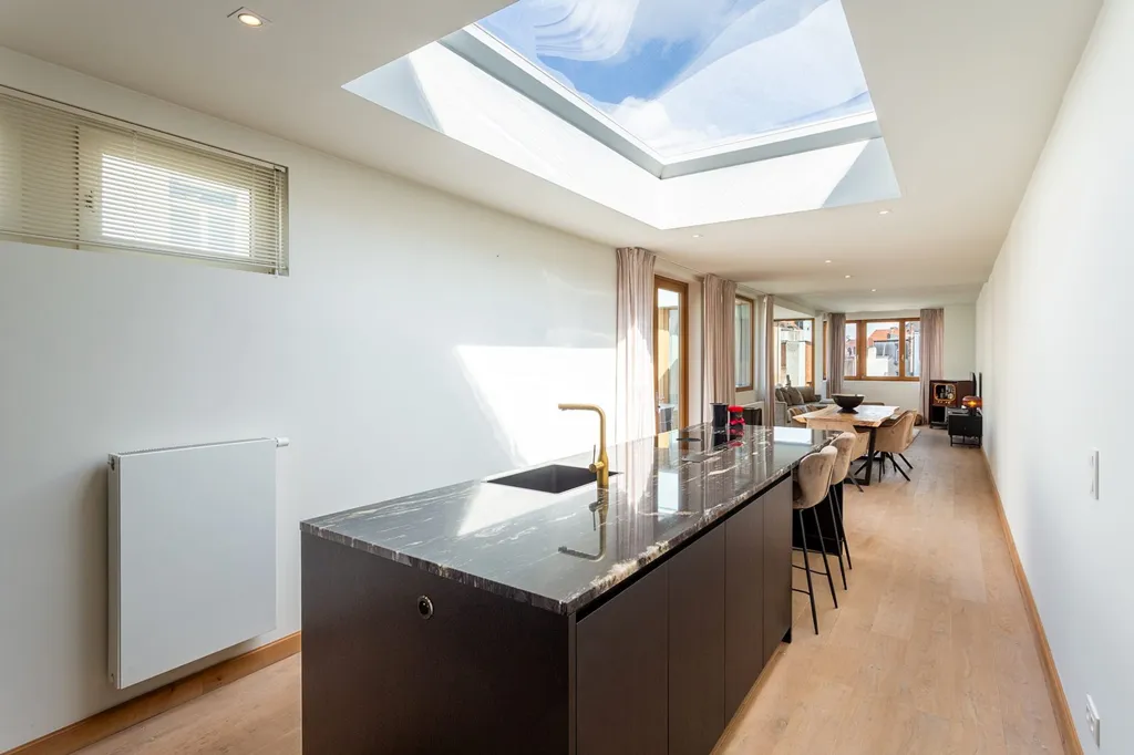Cuisine - Penthouse Rénové avec Terrasse dans le Zuid d'Anvers