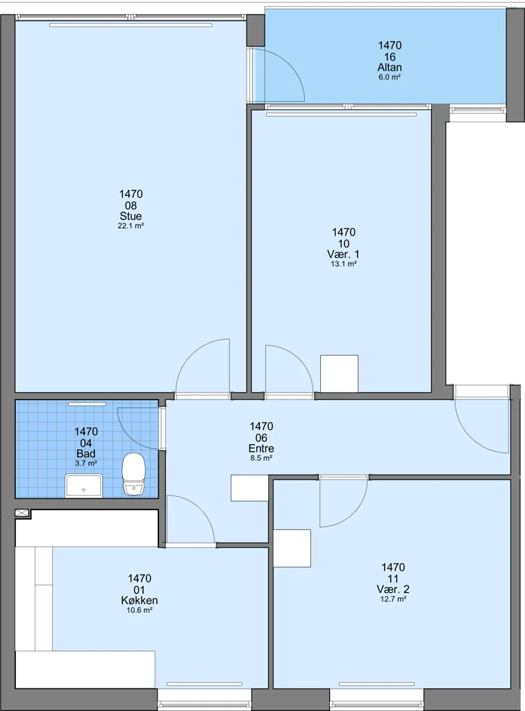 Plan - Renovated Flat with Balcony in Frederikshavn