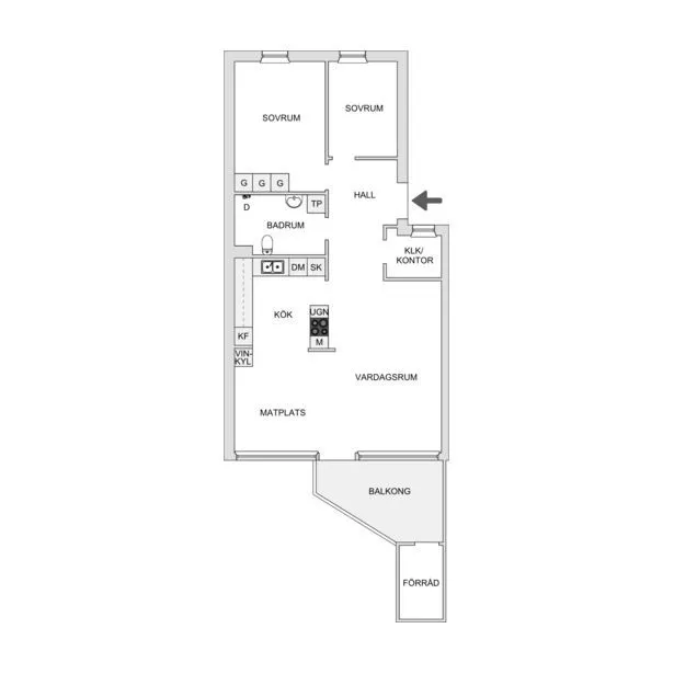 Planimetria - Apartment with Balcony in Svartbäcken