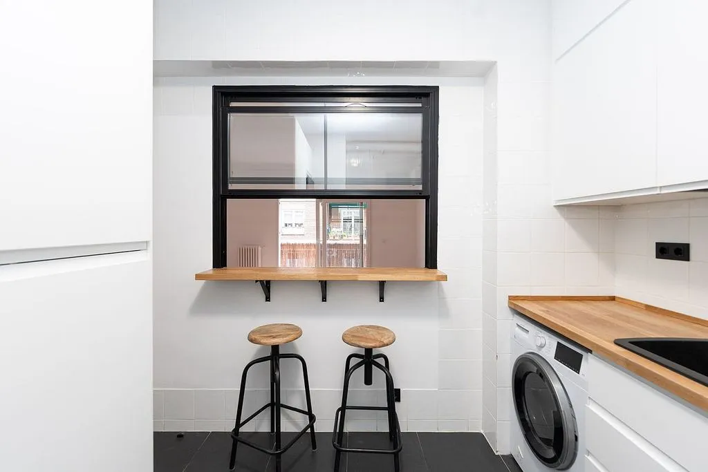 Köök - Apartment with Terrace in Bernabéu, Madrid