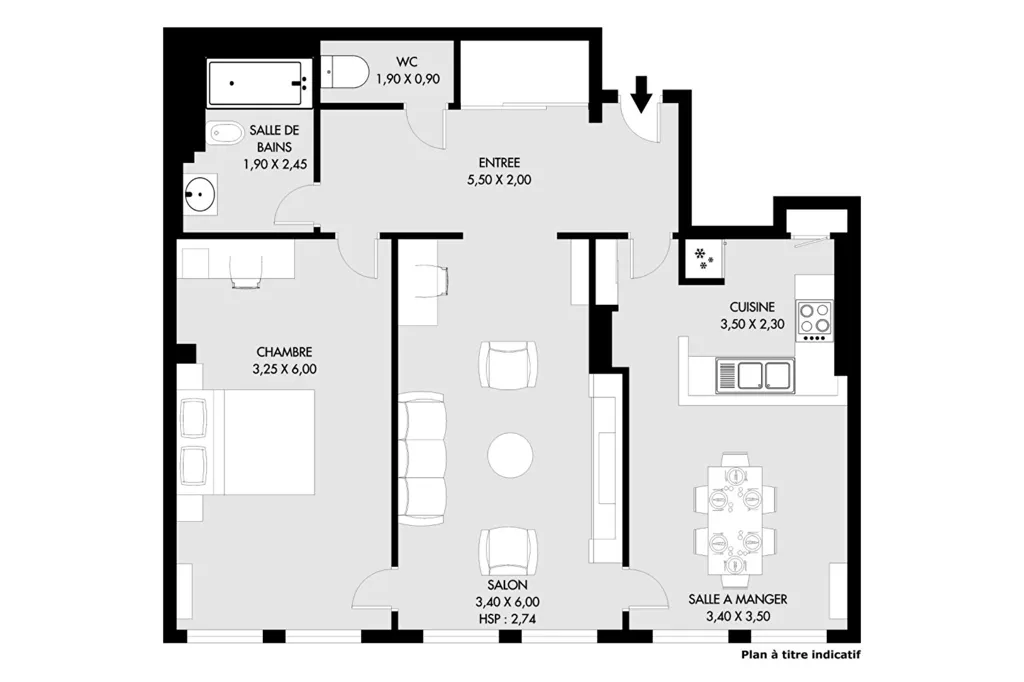 Plan - Appartement Lumineux avec Ascenseur au 15e Arrondissement de Paris