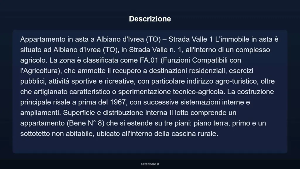 Agricultural Complex with Apartment in Ivrea