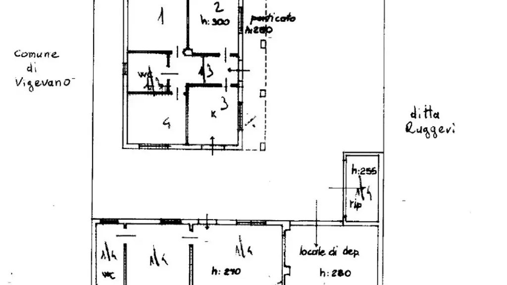 Plan - Renovated House with Garden in Vigevano