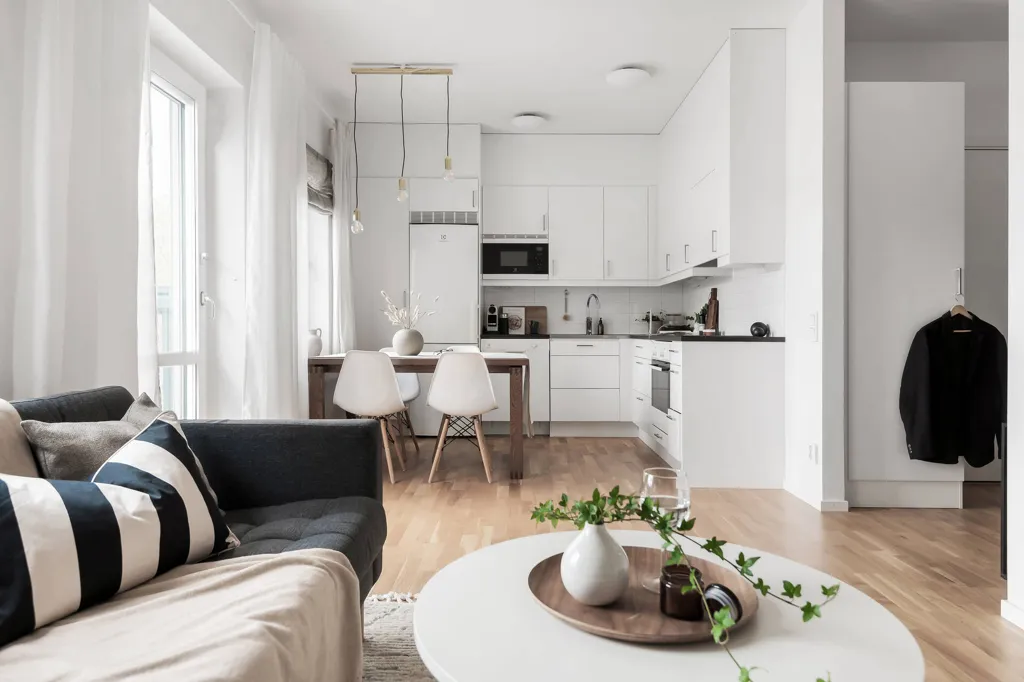Elutuba - Modern 1-Bedroom Flat with West View in Vällingby
