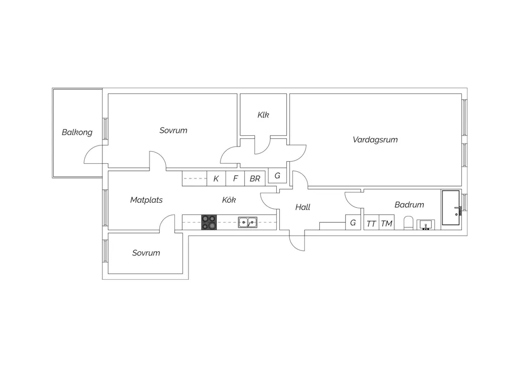 Plan - Apartment with Balcony in Stockholm