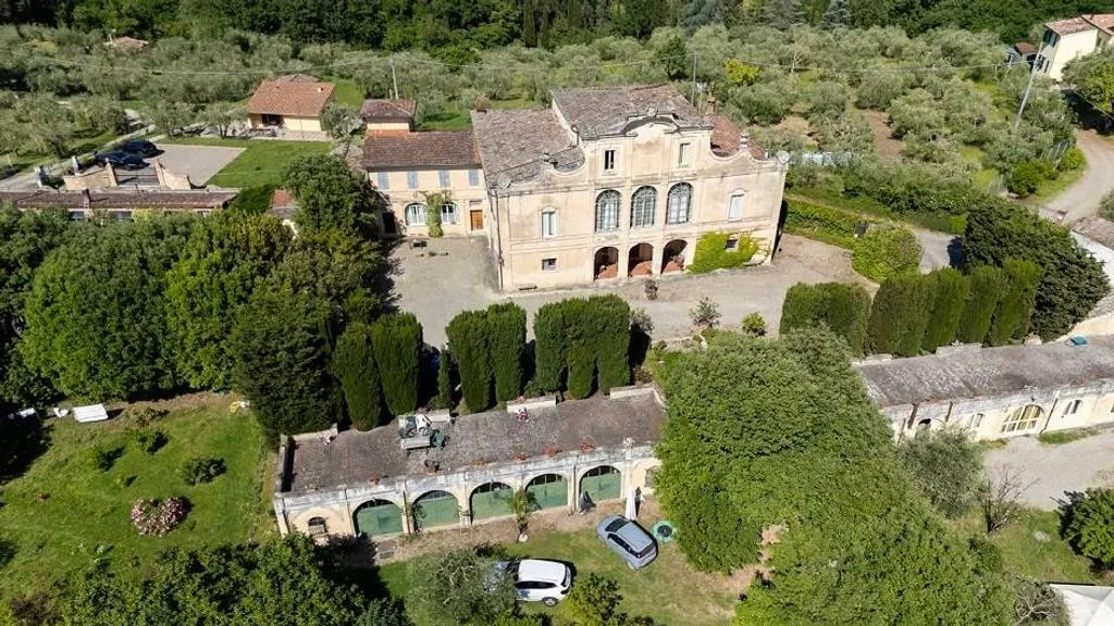 Aerial - Baroque Villa with Private Garden in Siena