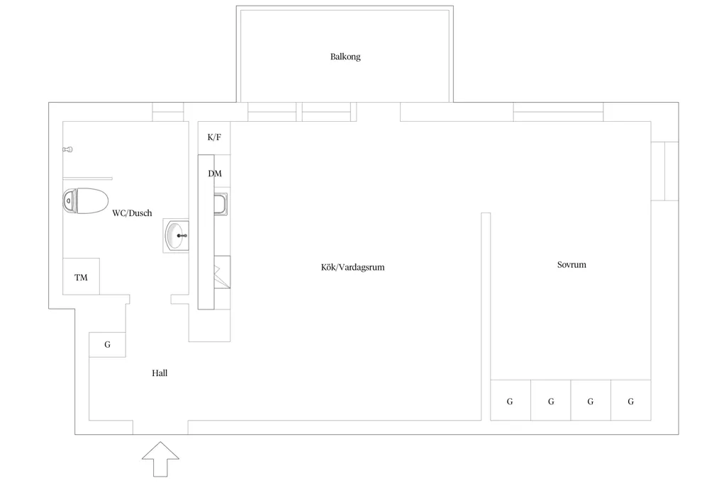Plaan - Modern Apartment with South Balcony in Fredslyckan