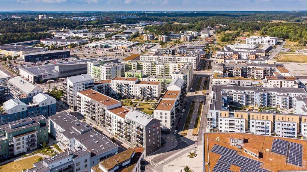 Vue aérienne - Modern Flat with Balcony in Barkarby