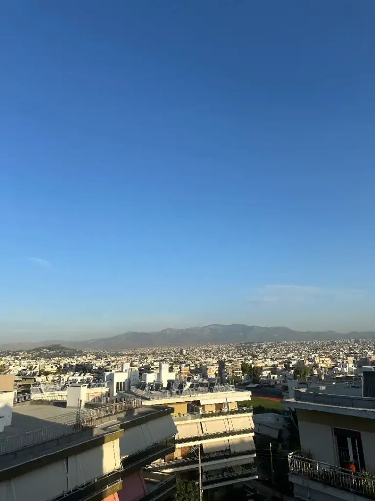 Balcony - Studio Apartment with Panoramic View in Cholargos
