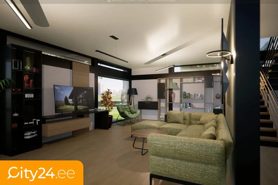 Living Room - Energy-Efficient Apartment with Garden in Mārupe