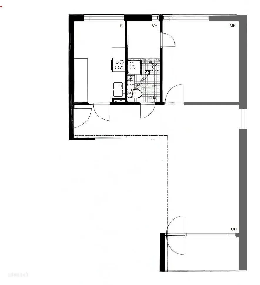 Floor Plan - Bright Apartment with Balcony in Lahti