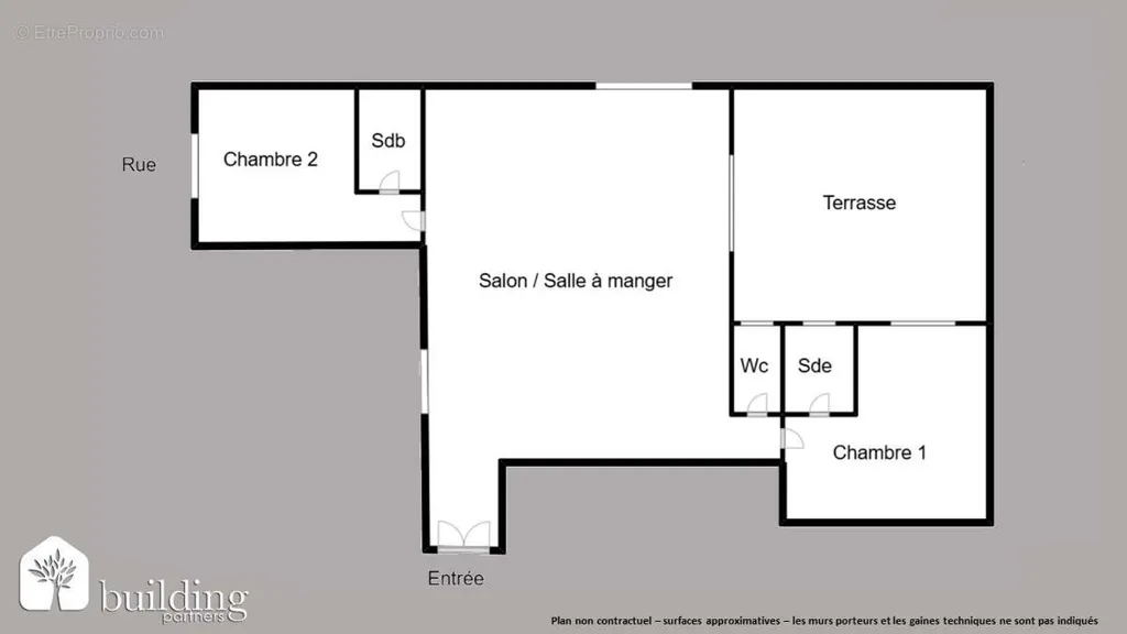 Plan - Appartement 3 Pièces avec Terrasse au 17e à Paris