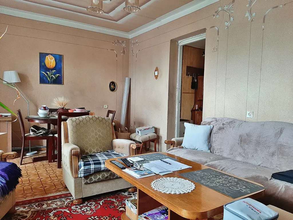Séjour - Two-Bedroom Apartment with Balcony in Biržai