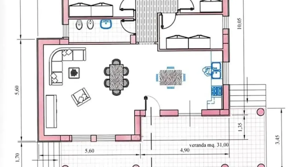 Plan - Villa with Veranda in Sciacca