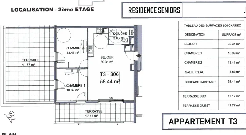 Plaan - Leased T3 in Quality Residence, Le Muy