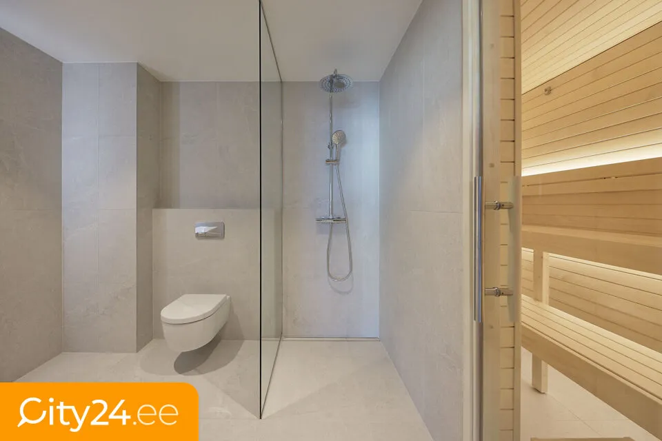 Bathrooms - Apartment with Sauna and Balcony in Kristiine