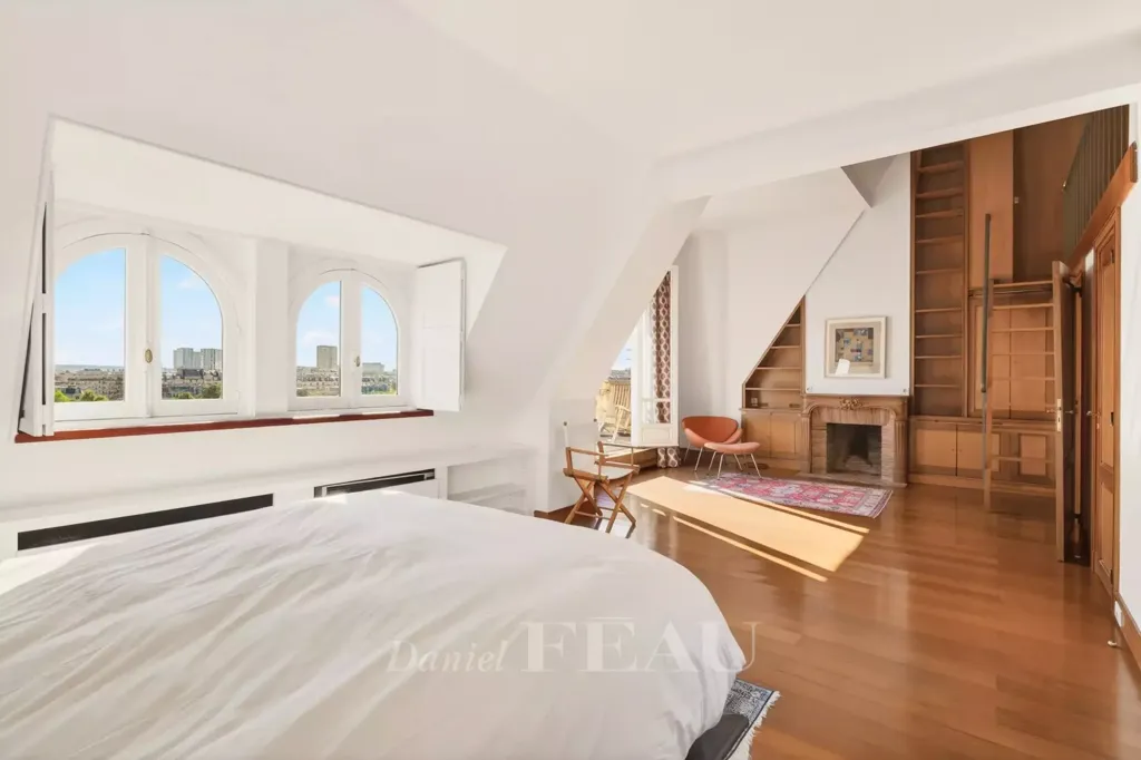 Bedrooms - Luxury Duplex with Balcony Views near Eiffel Tower