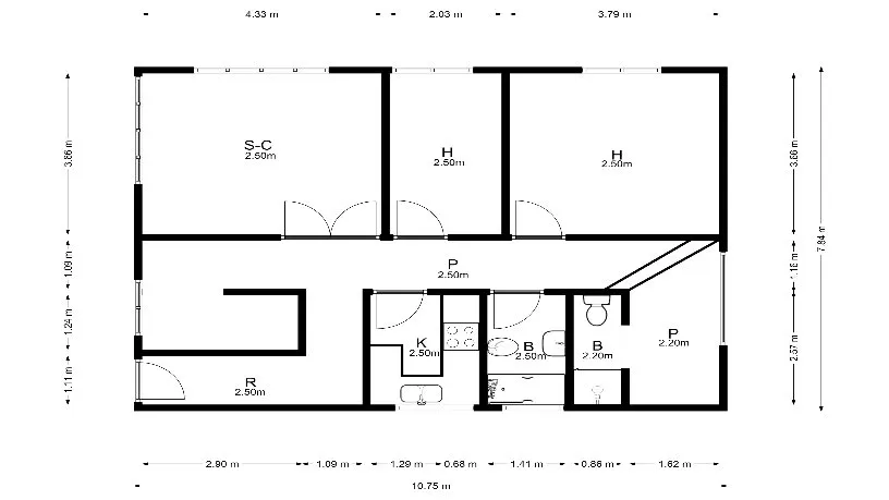 Plaan - Three-Bedroom House near Blanes Beach