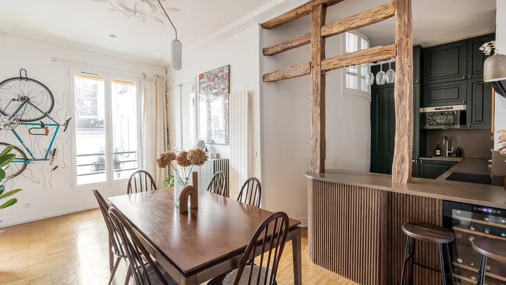Dining Room - Charming 4-Piece Parisian Flat with Courtyard View