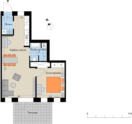 Plan - Apartment with Terrace in Cirkelbuen
