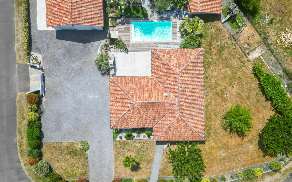 Vista aerea - Modern House with Pool in Liposthey