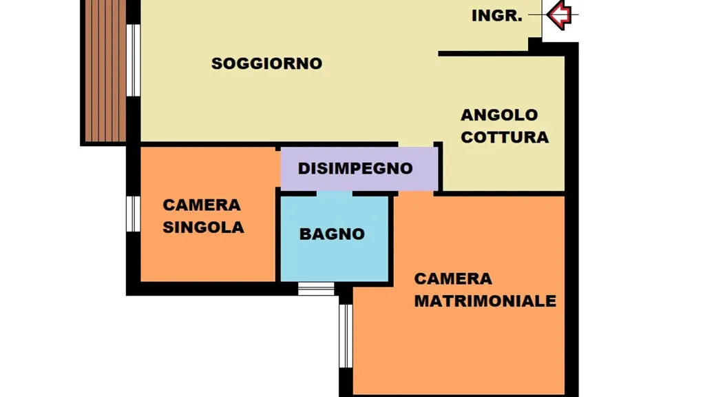 Plaan - Apartment with Terrace in Polesella