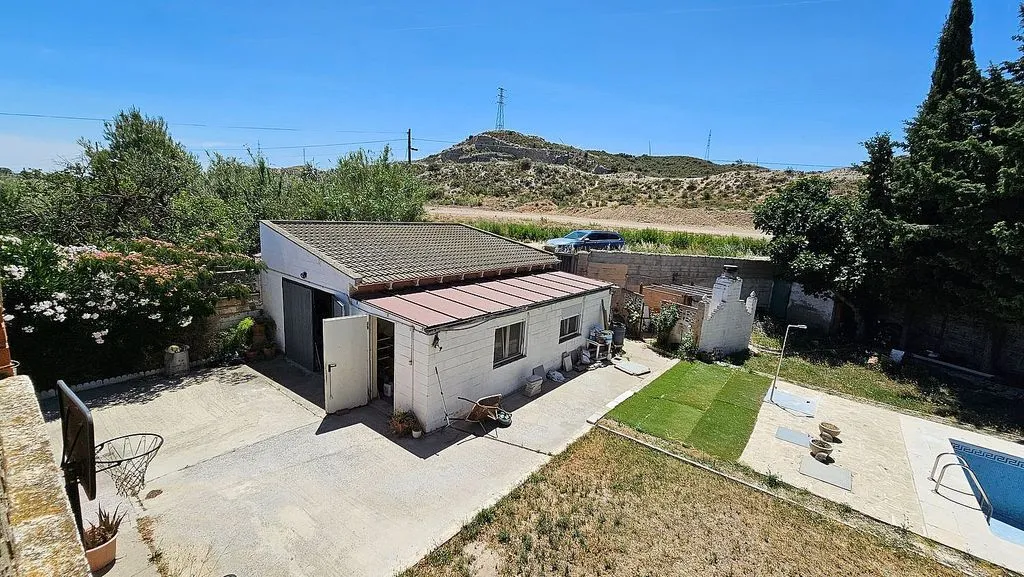 Vue aérienne - Rustic House with Pool near Zaragoza