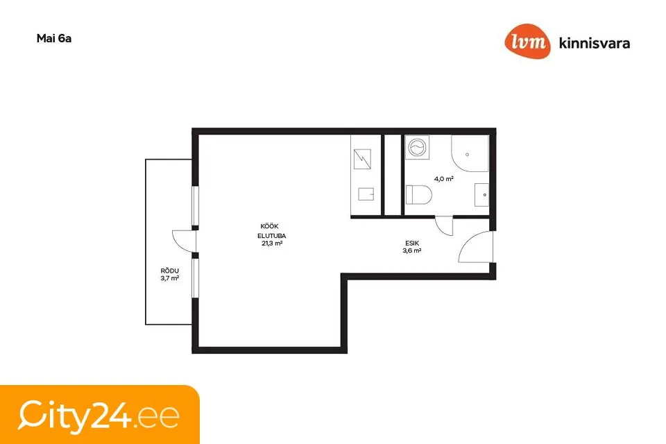 Planimetria - Apartment with Balcony in Mai, Pärnu
