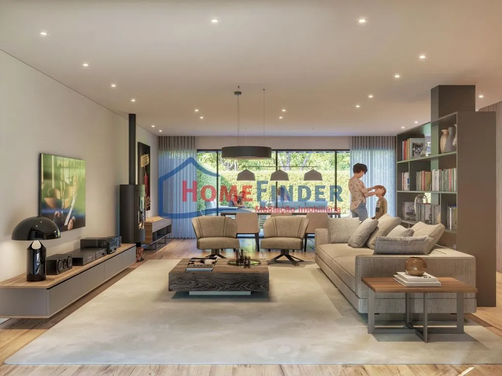 Living Room - Contemporary House with Pool in Braga